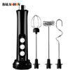 3-in-1 Rechargeable Electric Milk Frother - Handheld Foam Maker - Black
