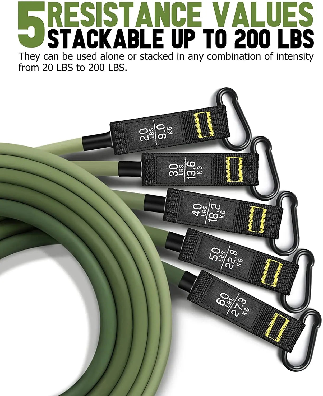 5-Tube Resistance Band Set with Accessories for Full-Body Workout