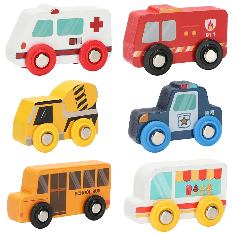 DIY Wooden Train Track & Building Blocks Expansion Set - Educational Toy for Kids