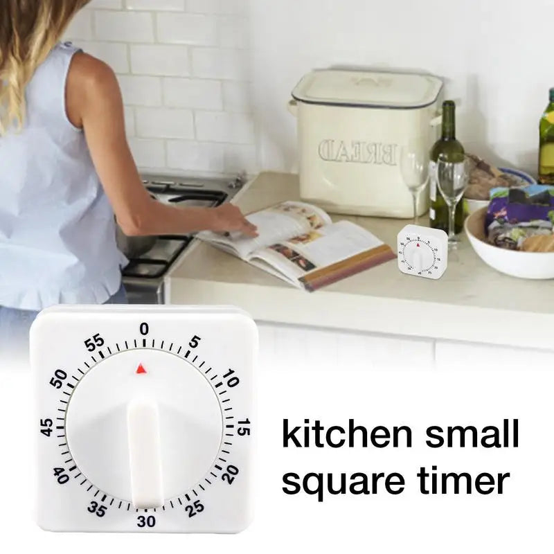 White Novelty 60-Minutes Mechanical Kitchen Timer