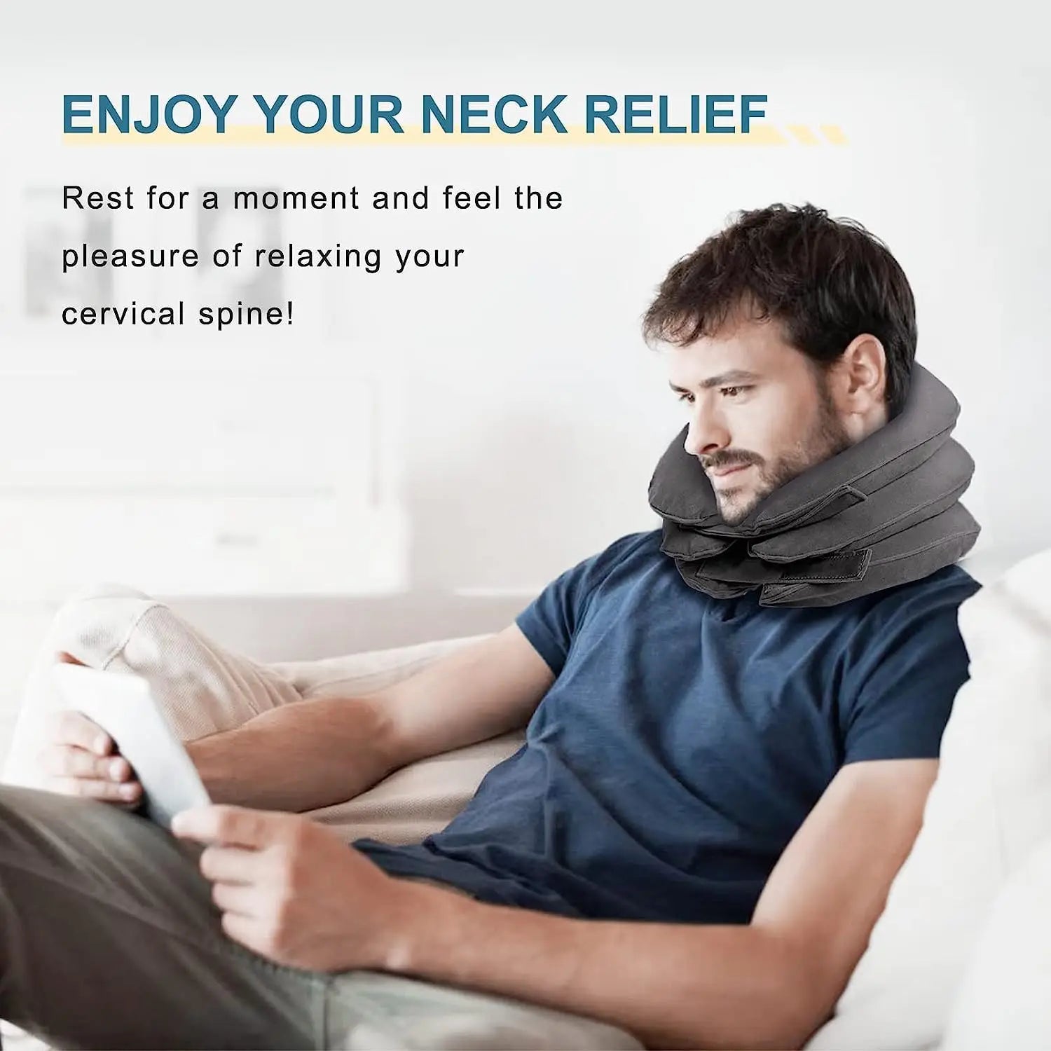Inflatable Cervical Traction Collar for Neck & Shoulder Pain Relief