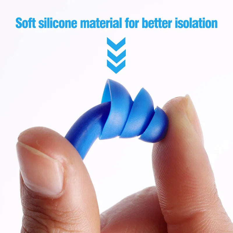 10PCS Reusable Soft Silicone Earplugs for Swimming and Noise Reduction