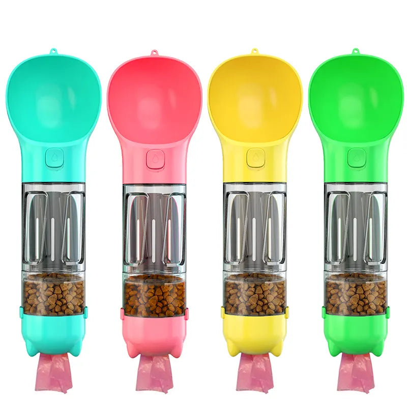 3-in-1 Portable Cat Dog Water Bottle and Feeder