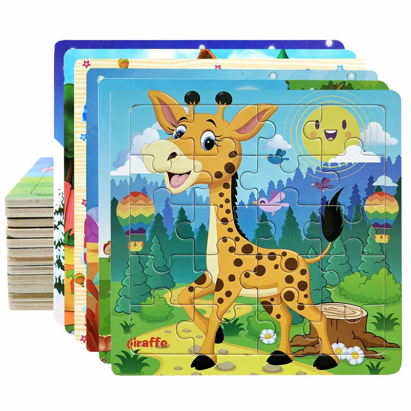 20 PC Cartoon Wooden Jigsaw Puzzles