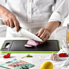 Double-Sided Cutting Board with Thawing Function and Sharpener - Black