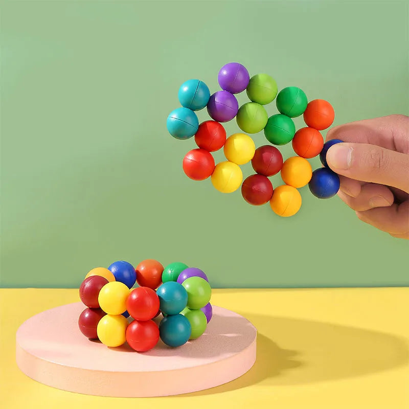 3D Decompression Puzzle Ball - Colorful Bead Rubik's Cube for Stress Relief