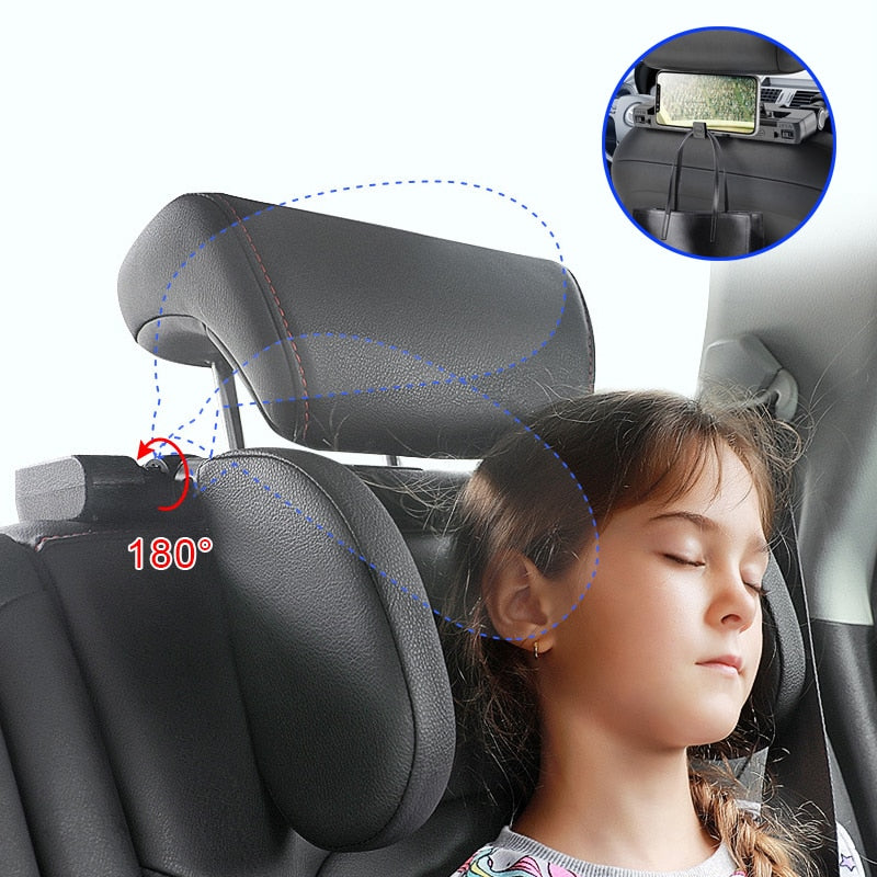 Adjustable Car Seat Headrest Pillow for Travel - U-Shaped