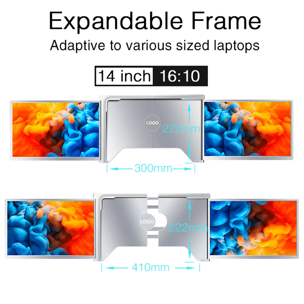 14-inch Laptop Tri-screen Monitor for Multiple Displays