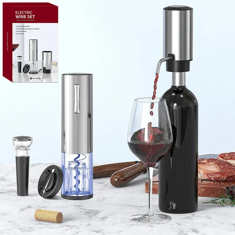 Electric Wine Bottle Opener with Aerator - Rechargeable Opener