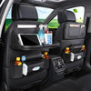 Foldable Table Tray Car Seat Back Organizer with PU Leather Storage