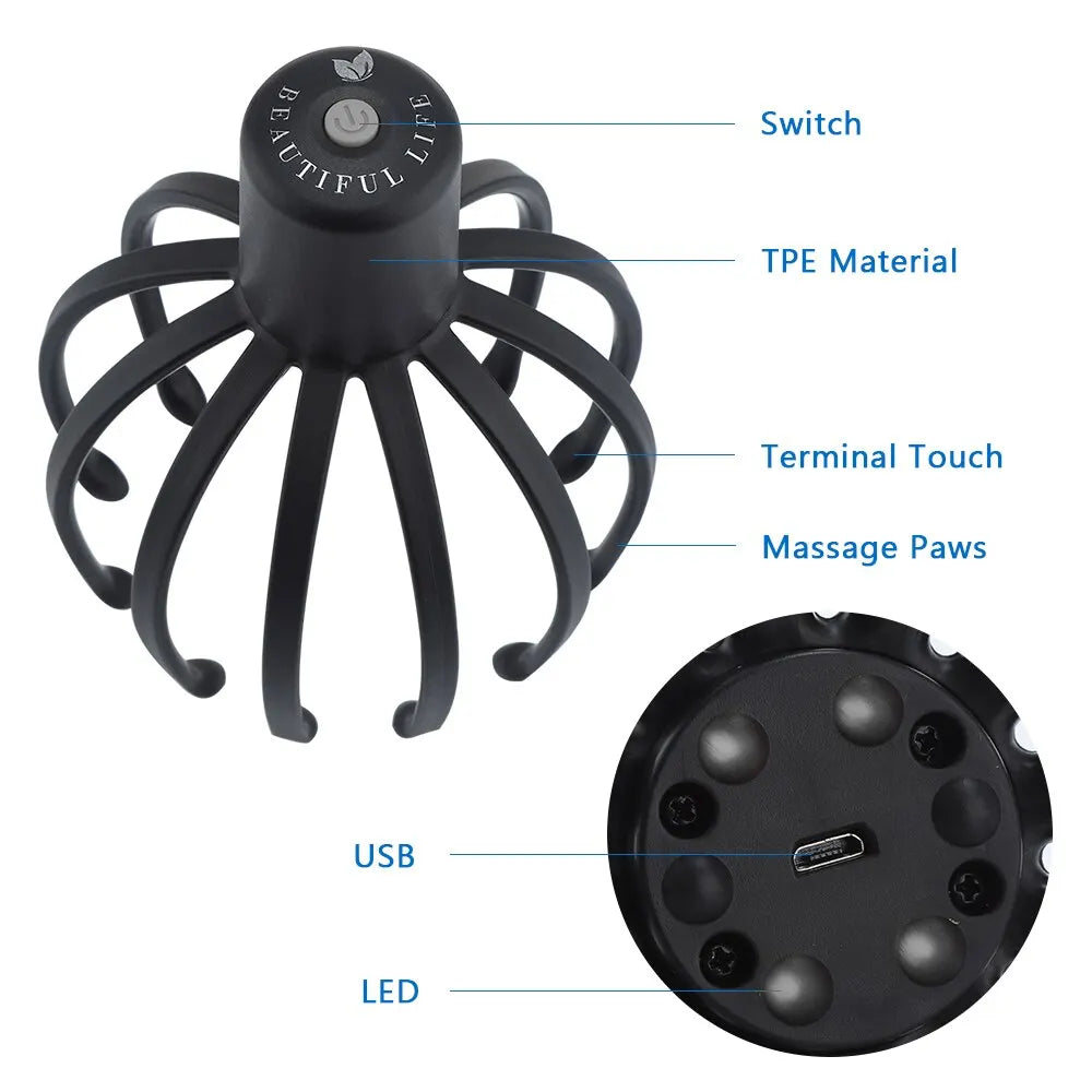 Electric Octopus Claw Scalp Massager for Stress Relief