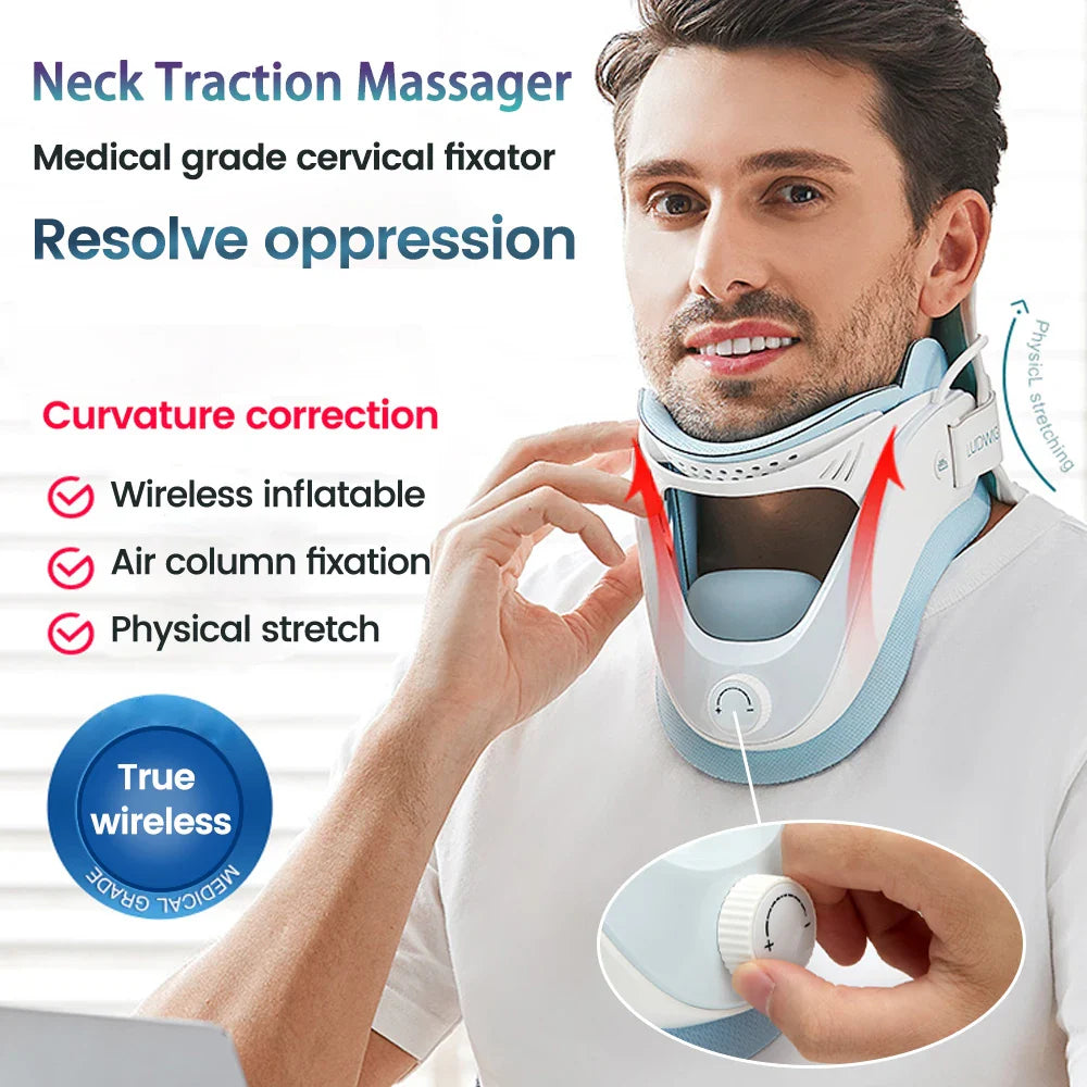 Cervical Neck Massager for Pain Relief and Correction - Black