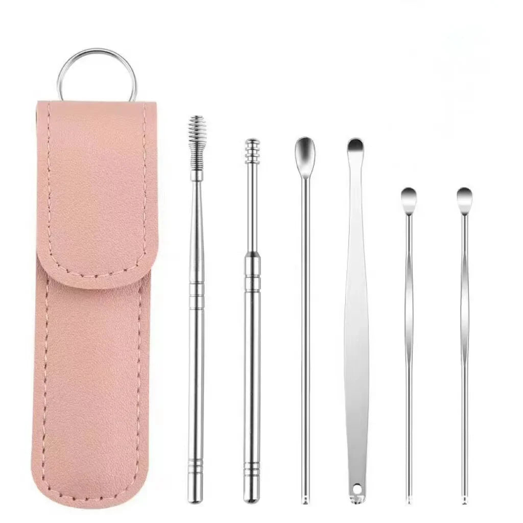 Stainless Steel Earpick Ear Cleaner Spoon Kit for Ear Wax Removal