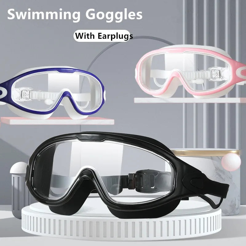 Professional HD Anti-Fog Swimming Goggles with Earplugs