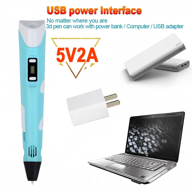 3D Drawing Printing Pen with LCD Screen