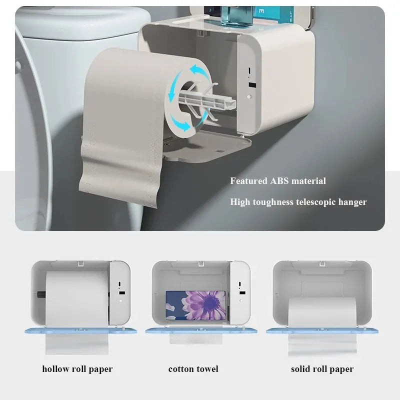 Automatic Wall-Mounted Toilet Paper Holder Shelf