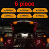 6-Piece Reflective Car Warning Sticker Set for Various Models
