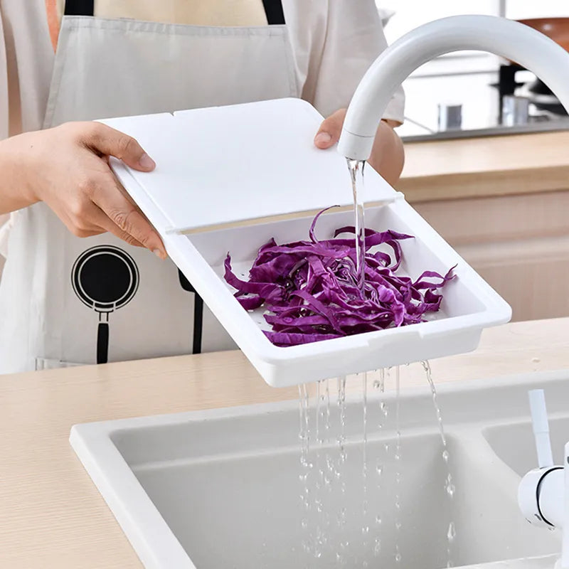 Chopping Block - Multifunctional Foldable Cutting Board with Colander Drainage