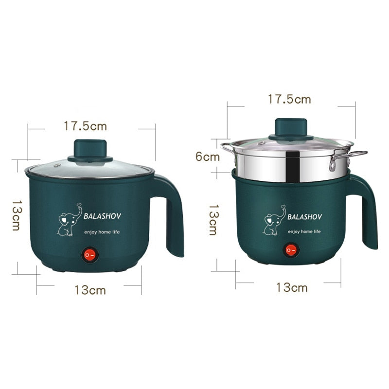 Mini Electric Cooker Pot - Non-Stick, Single/Double Layer, Multifunction