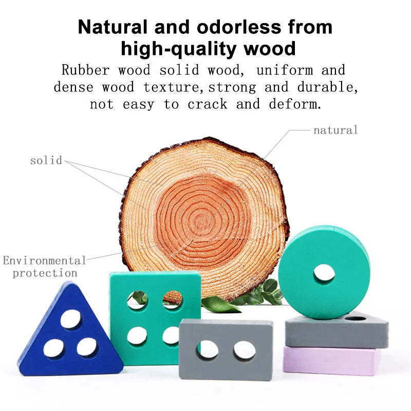 Mini Montessori Wooden Building Blocks