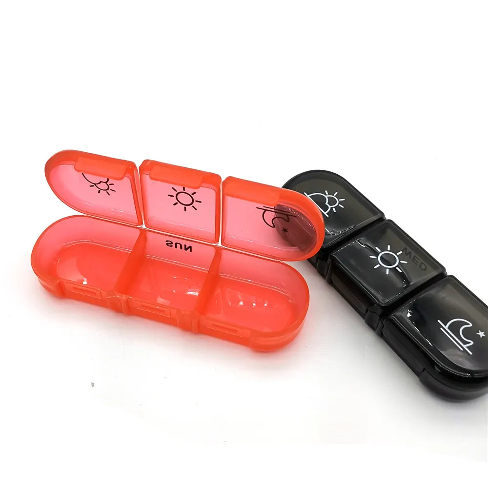 7-Day Pill Organizer - Portable Travel Box with Large Compartments for Medications
