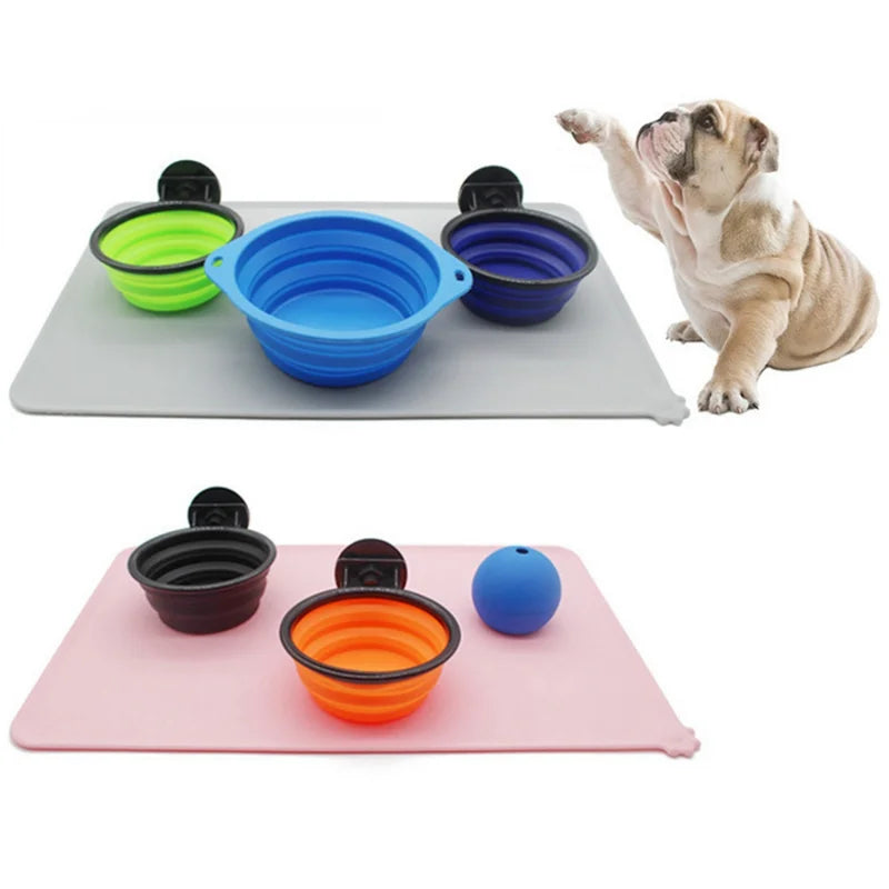 High-Lip Silicone Pet Food Mat for Cat and Dog Bowls
