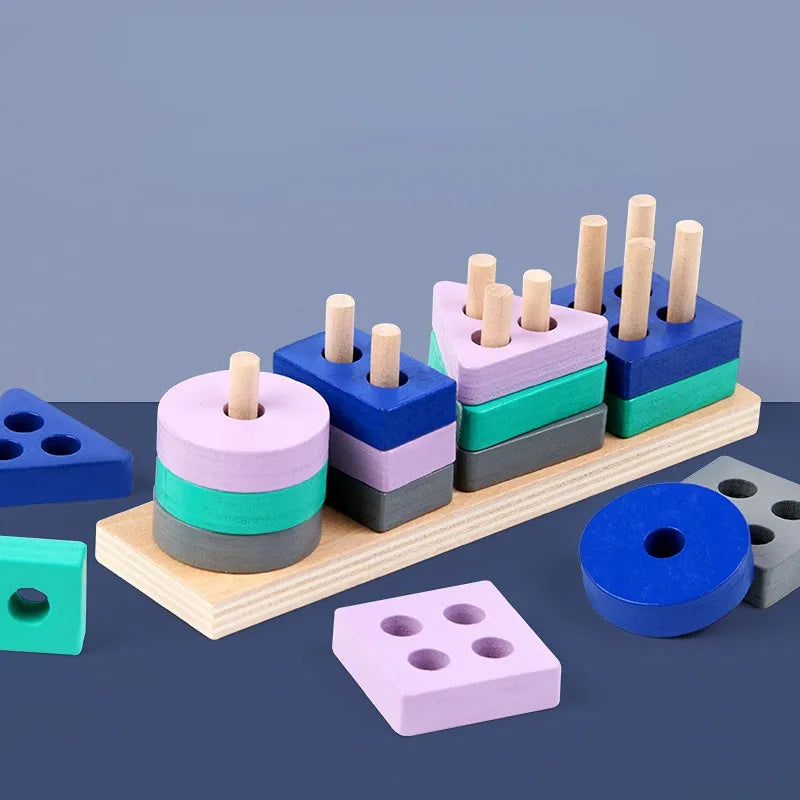 Mini Montessori Wooden Building Blocks