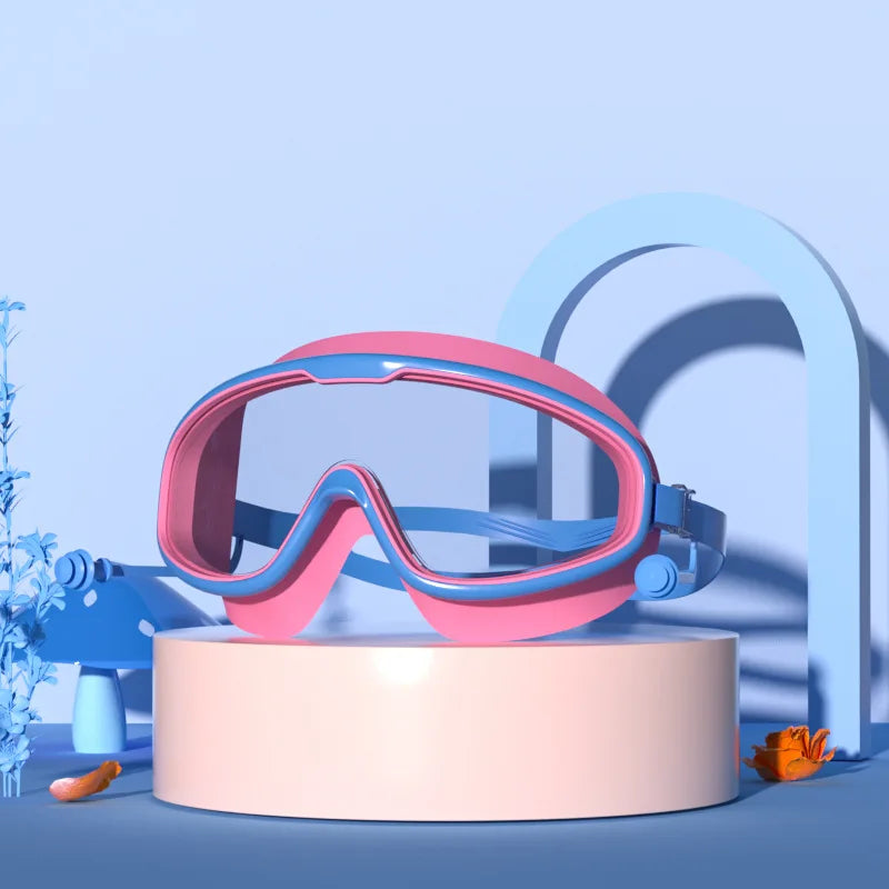 Large Frame Children's Swimming Goggles with Anti-Fog and Earplugs