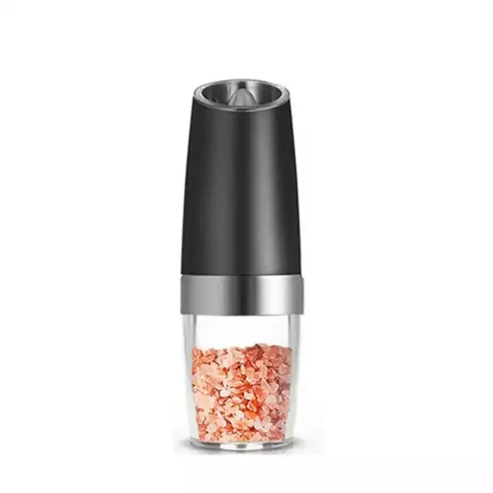 Electric Gravity Salt and Pepper Grinder Set with Blue Light and Stand