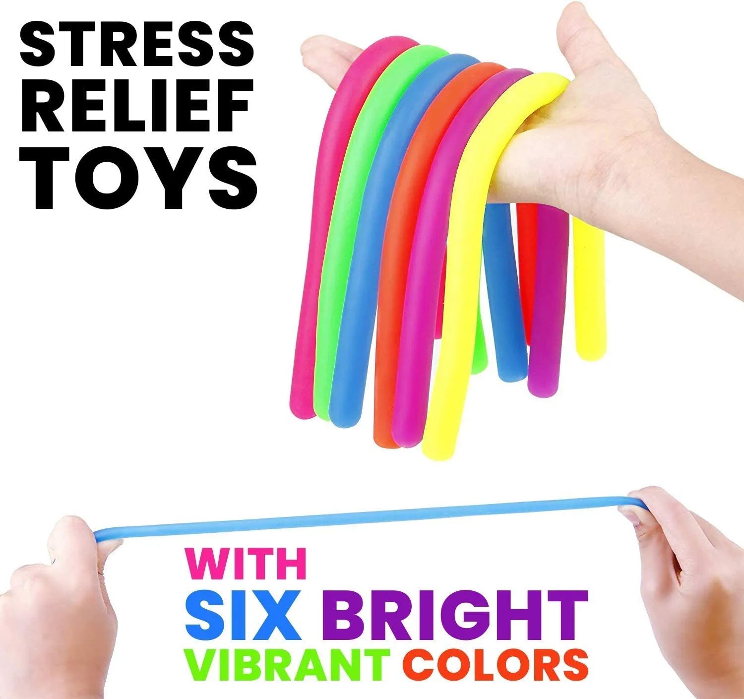 6-Pack Stretchy String Sensory Fidget Toys for Stress Relief