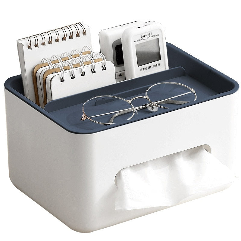 Multifunctional Desk Organizer - Tissue Box and Remote Control Holder