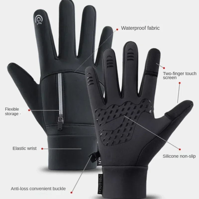 Waterproof Winter Fishing Gloves with 2-Finger Flip for Men and Women