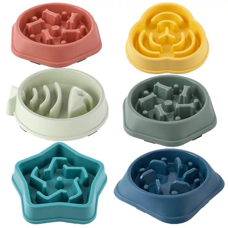 Anti-Choking Slow Food Bowl for Pets - Multiple Colors and Shapes