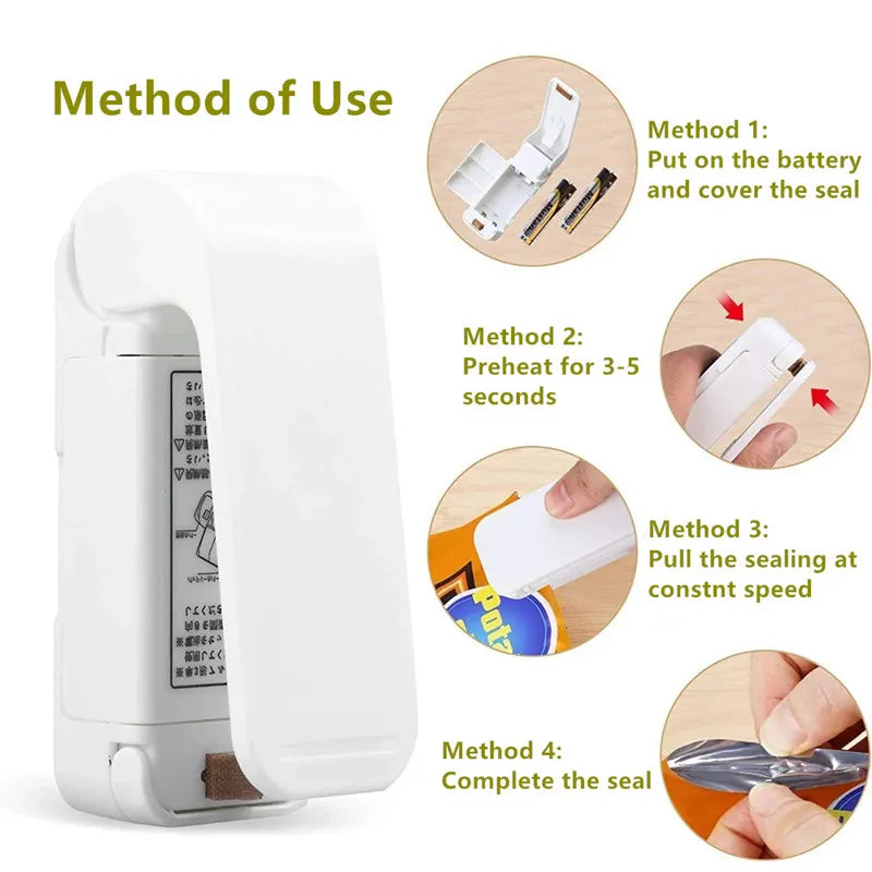 Portable Bag Heat Sealer - Handy Kitchen Gadget for Food Storage