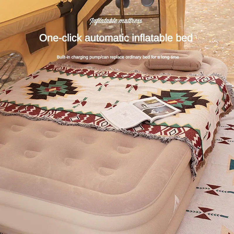 Inflatable Mattress with Built-in Electric Pump for Camping