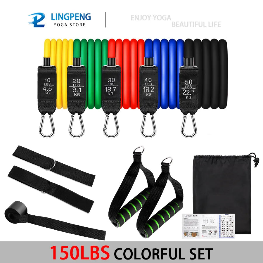 5-Tube Resistance Band Set with Accessories for Full-Body Workout