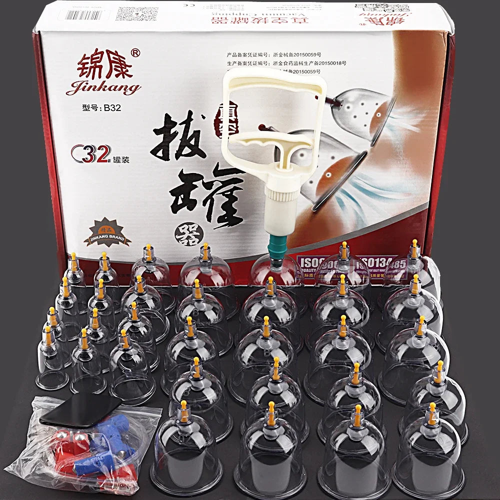 32-Piece Vacuum Cupping Massager Set for Body Therapy