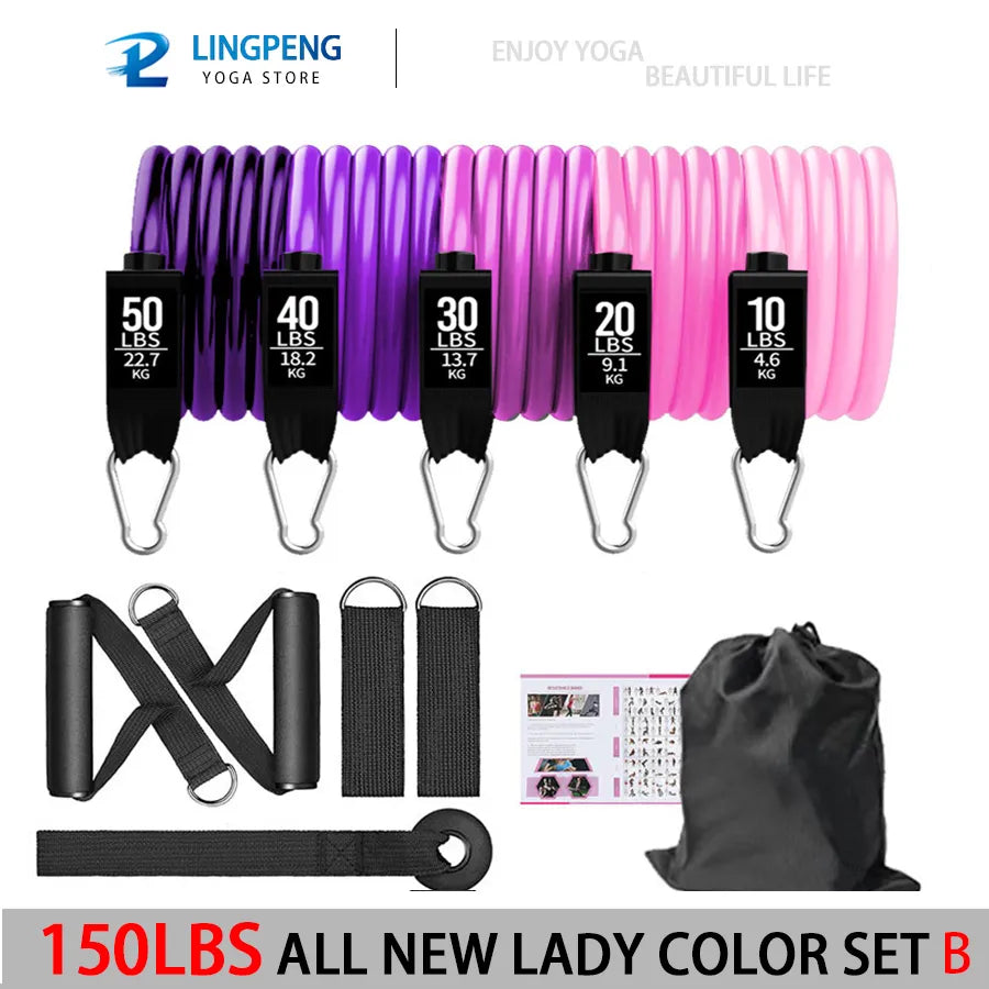 5-Tube Resistance Band Set with Accessories for Full-Body Workout
