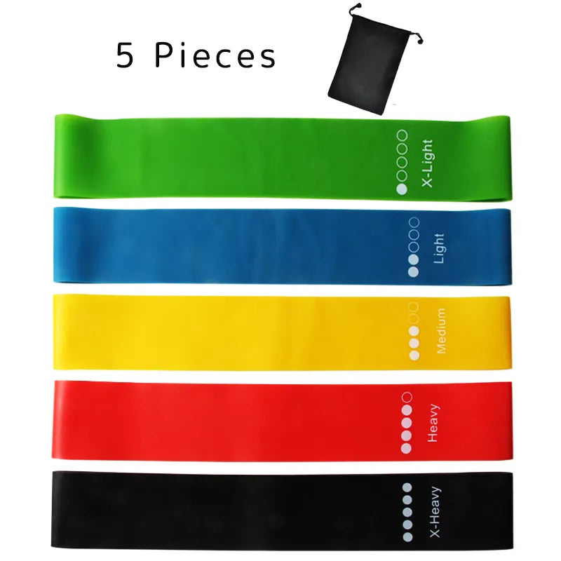 5-Piece Yoga Resistance Rubber Bands Set
