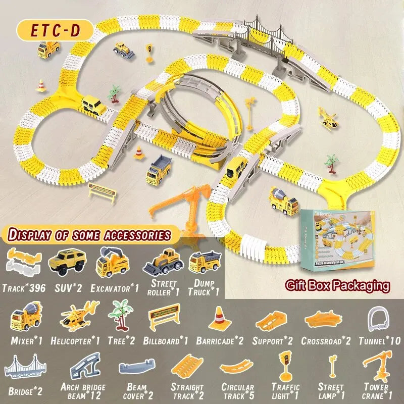Electric Track Car Toy Set for Kids