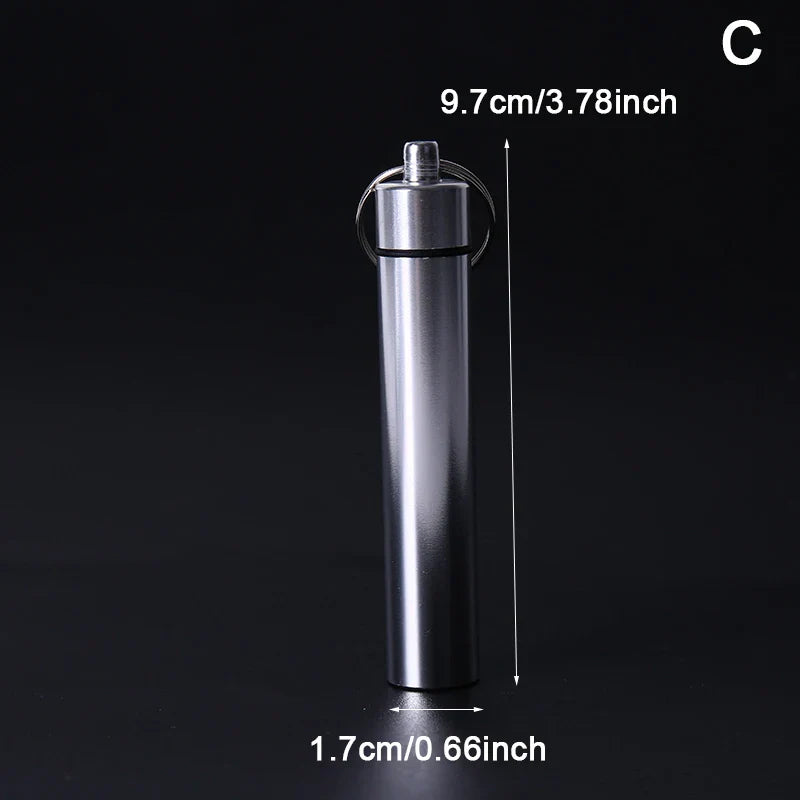 Mini Waterproof Stainless Steel Pill Box - Outdoor EDC Survival Container