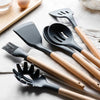 Load image into Gallery viewer, Wooden Handle Silicone Utensils Set