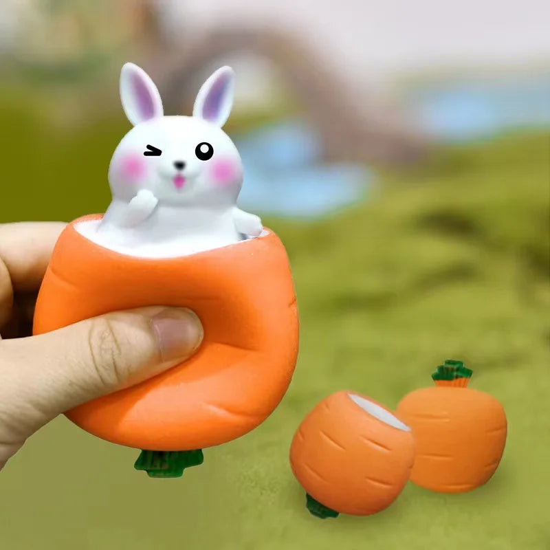 Carrot Rabbit Stress Relief Squeeze Toy for Kids
