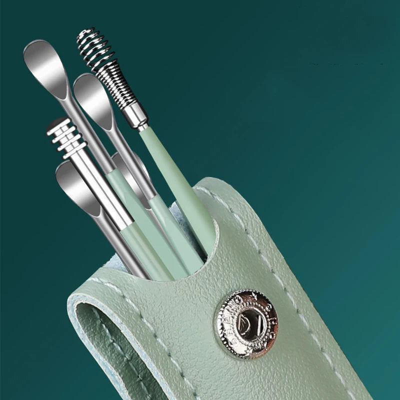 Stainless Steel Earpick Ear Cleaner Spoon Kit for Ear Wax Removal