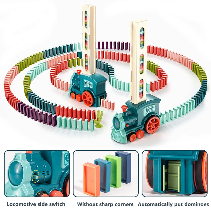 Automatic Domino Train Set - Educational Toy for Kids