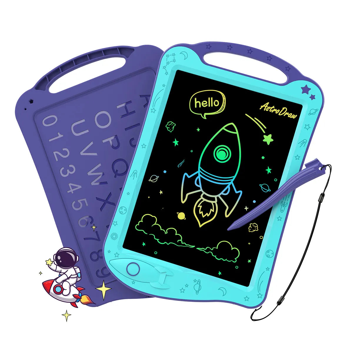 Colored Drawing Tablet for Kids - purple-blue