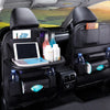 Foldable Table Tray Car Seat Back Organizer with PU Leather Storage