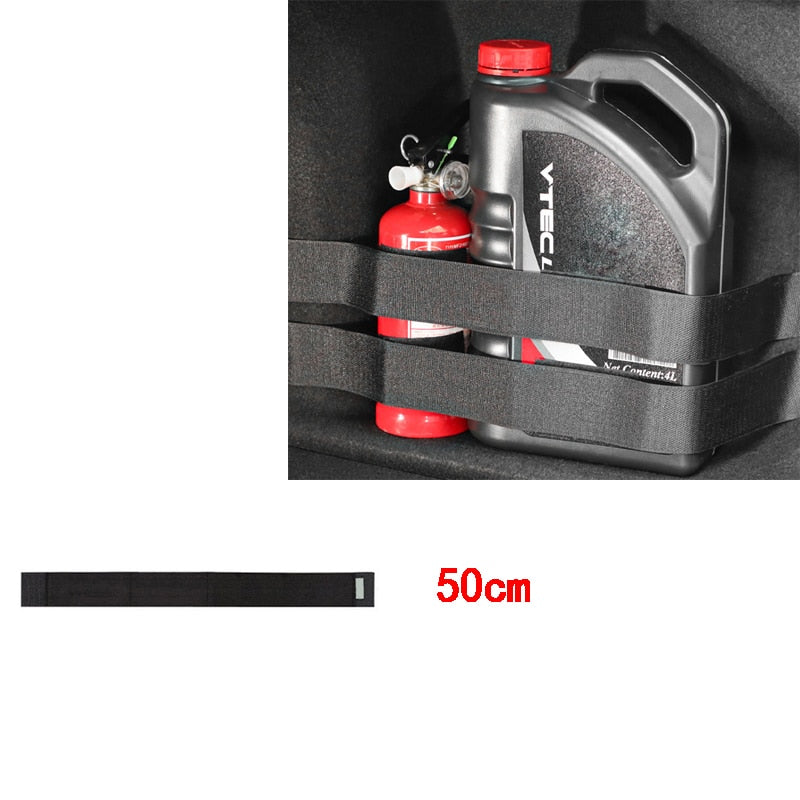 Car Rear Trunk Storage Net - Elastic Mesh Bag with Magic Sticker