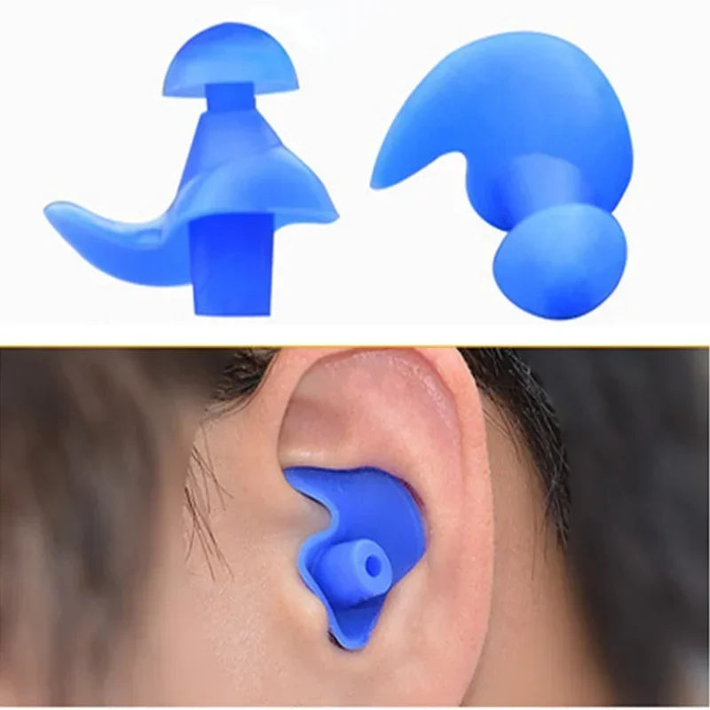 Waterproof Swimming Earplugs with Silicone Spiral Design and Storage Box