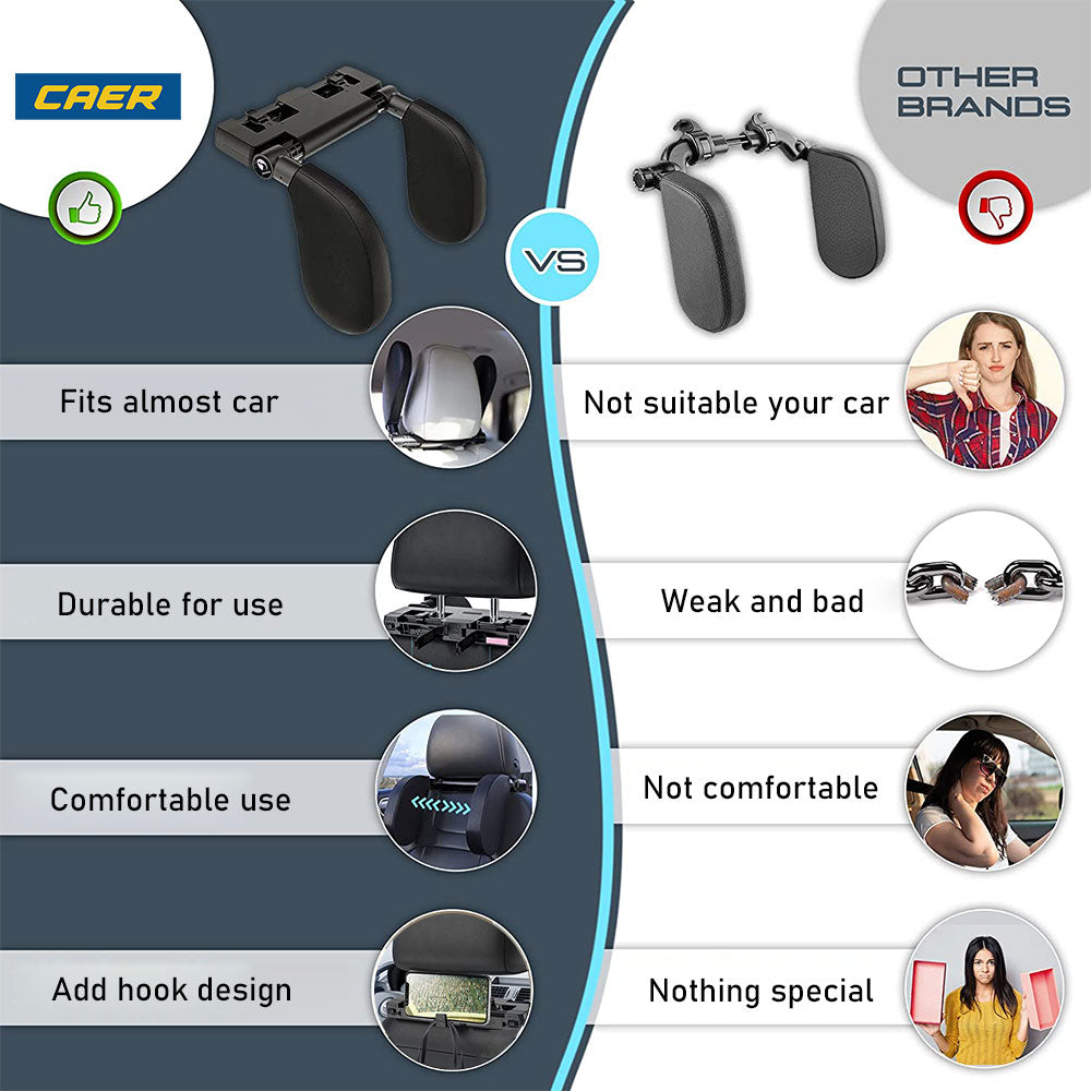 Adjustable Car Seat Headrest Pillow for Travel - U-Shaped